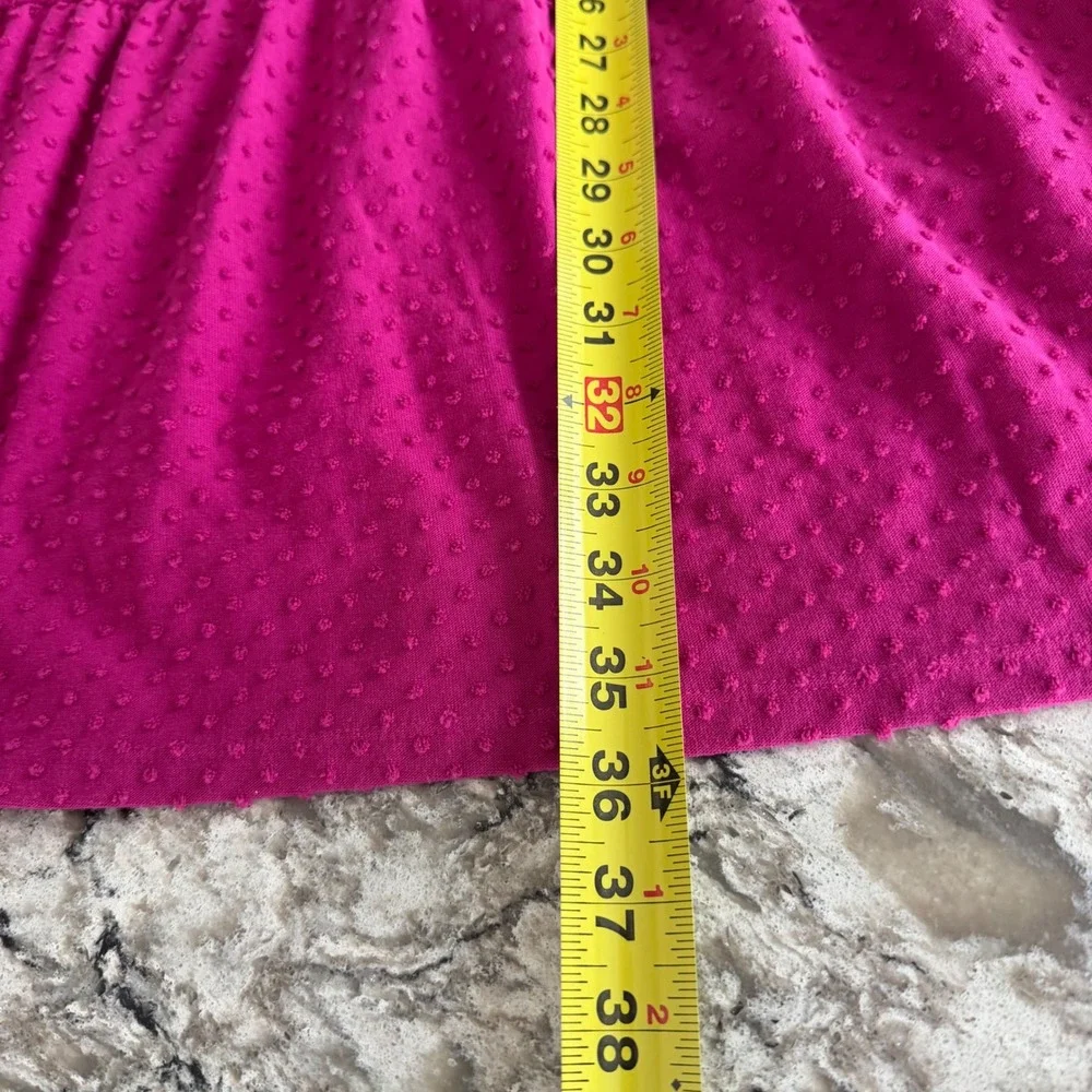 J. Crew Women's Swiss Dot Magenta Tiered Puff Sleeve Dress Size Extra Large - Picture 11 of 14